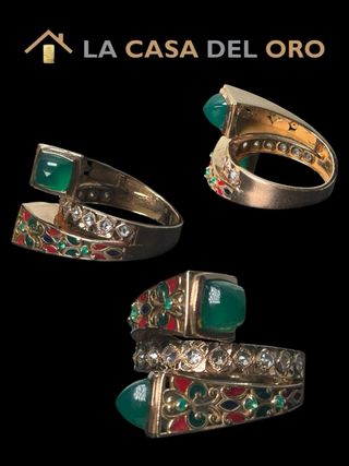 Conjunto indio anillo y pulsera oro 18 kt