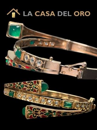 Conjunto indio anillo y pulsera oro 18 kt