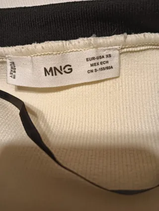 Chaqueta Mango Talla como S, Blanco roto y Negro