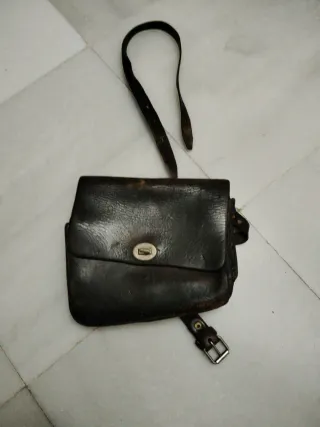 Bolso de cuero de gasolinero vintage