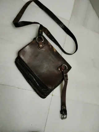 Bolso de cuero de gasolinero vintage