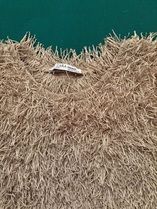 Top Zara Textura Beige