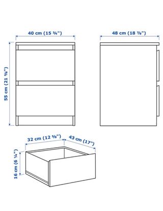 3 Comodini MALM bianco