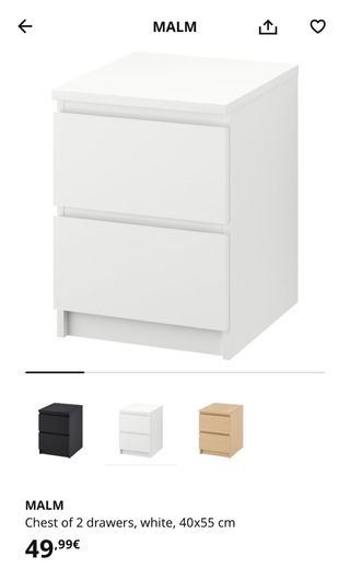 3 Comodini MALM bianco