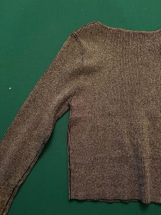 Jersey Zara Fiesta Gris Plateado Talla M