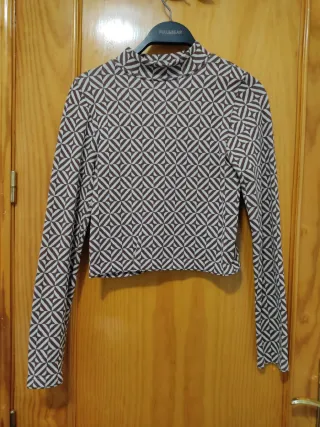 Pull&Bear Top Manga Larga Estampado