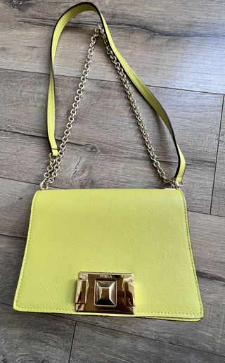 Bolso Furla verde y dorado