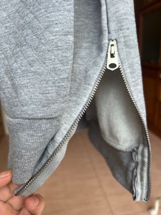 Sudadera Oversized Gris con Cremalleras (L)