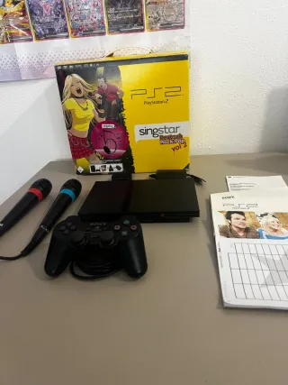 PS2 Slim Come Nuova + Bundle SingStar con scatola