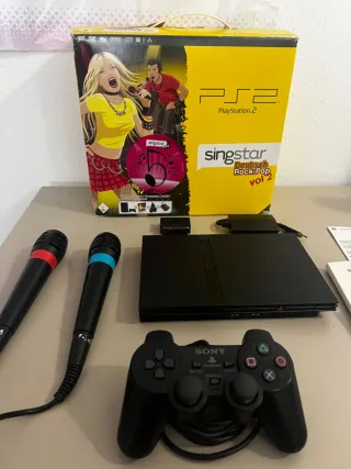 PS2 Slim Come Nuova + Bundle SingStar con scatola