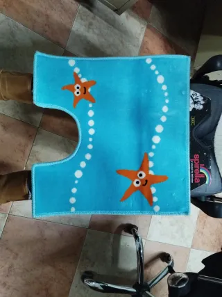 Alfombra base inodoro estrellas de mar