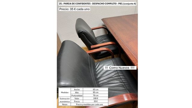 Mesa de despacho completa con 2 sillones