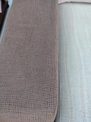 Sofá chaise longue tela beige y marrón