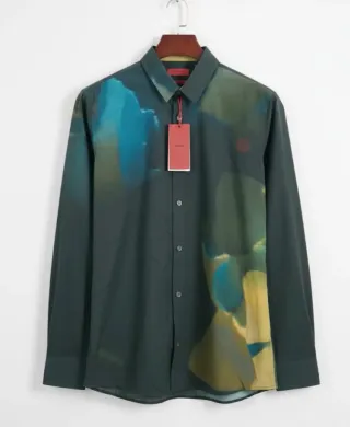 Camisa Hugo Boss Talla S Estampado Multicolor