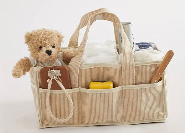 Cesta organizadora de tela beige