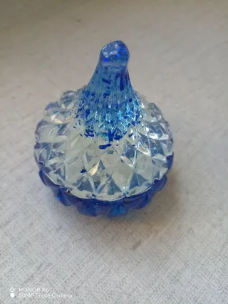 Joyero Resina Gota Agua Azul/Blanco