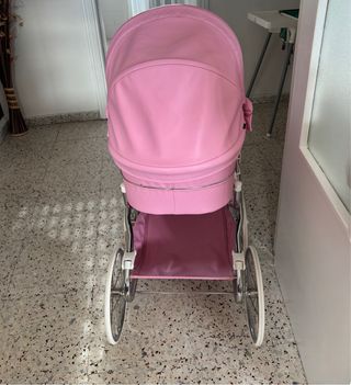Carro de muñecas polipiel rosa