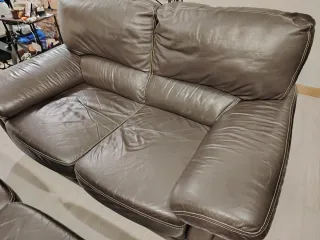 2 Sofás de Piel Marrón