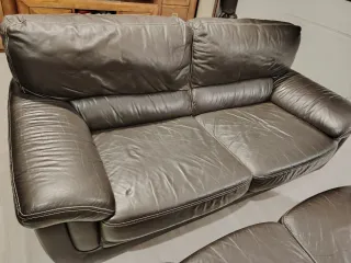 2 Sofás de Piel Marrón