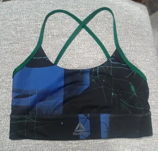 Sujetador deportivo Reebok negro y azul