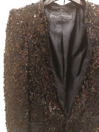 Chaqueta Zara Lentejuelas Negra