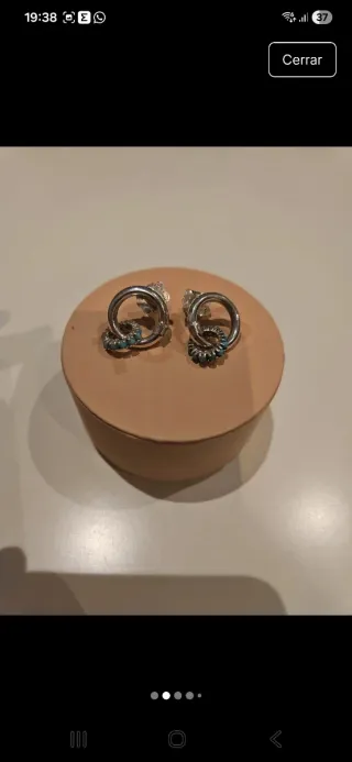 Pendientes Tous Aro Plata Turquesa