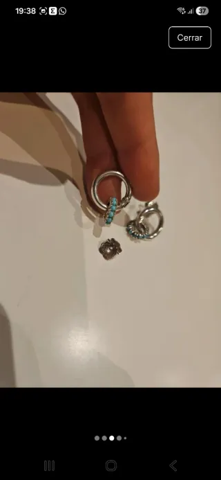 Pendientes Tous Aro Plata Turquesa