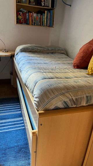 Litera madera con cama extraíble y cajones
