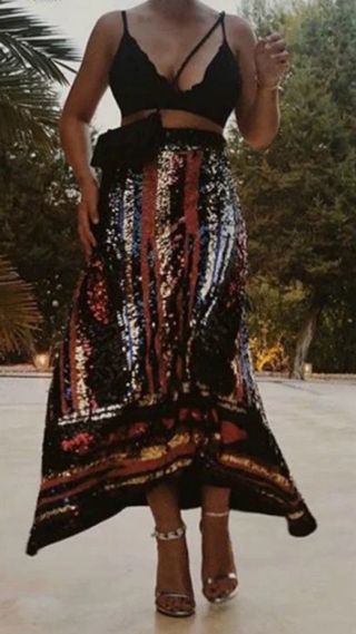 Falda Zara Lentejuelas Multicolor