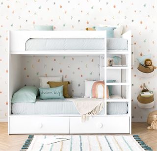 Litera Kenayhome blanca con 3 cajones