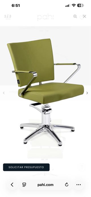 Sillón de peluquería púrpura y plateado