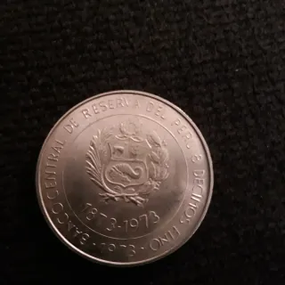 Moneta Perù 100 Soles Argento 1873-1973