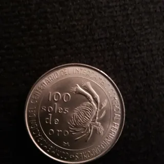 Moneta Perù 100 Soles Argento 1873-1973