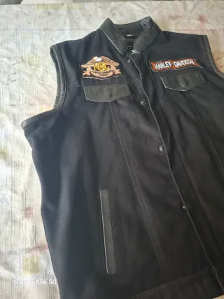 Chaleco indian estilo Harley-Davidson Negro