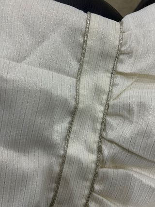 Vestido Niña Fiesta Talla 8 Beig con hilos dorados