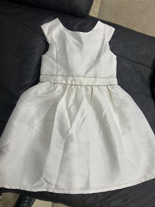 Vestido Niña Fiesta Talla 8 Beig con hilos dorados