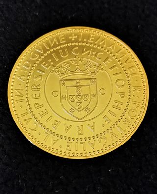 GRANDI MONETA PORTOGHESE IN ORO ANNO 1520 40 mm. PERFETTA