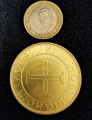 GRANDI MONETA PORTOGHESE IN ORO ANNO 1520 40 mm. PERFETTA