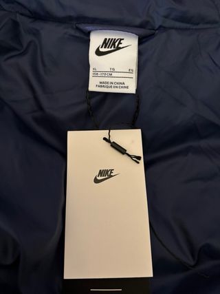 Chaquetón larga acolchada Nike azul