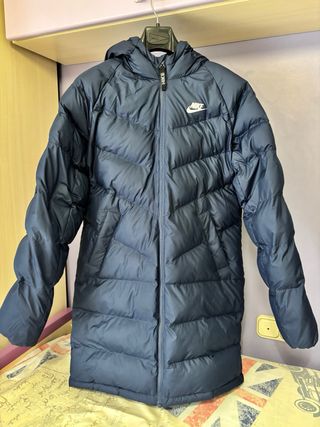 Chaquetón larga acolchada Nike azul
