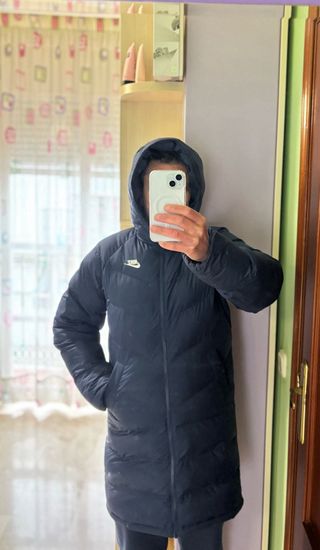 Chaquetón larga acolchada Nike azul