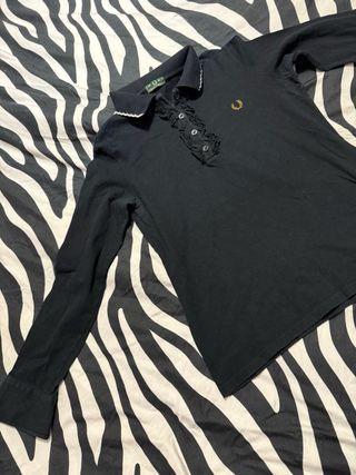 Polo Fred Perry Vintage Negro Manga Larga