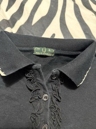 Polo Fred Perry Vintage Negro Manga Larga