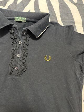 Polo Fred Perry Vintage Negro Manga Larga