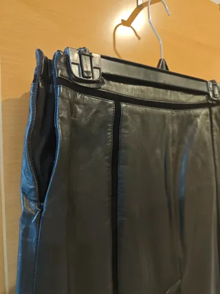 Falda Mango Piel auténtica Negra Talla 36