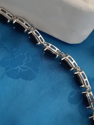 Pulsera Plata 925 con Piedras Negras