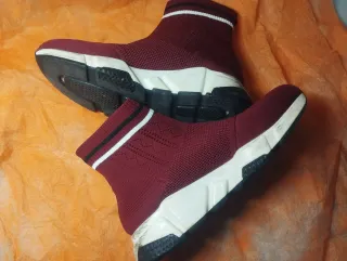 Botines granate tejido