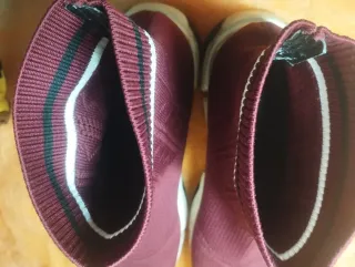 Botines granate tejido