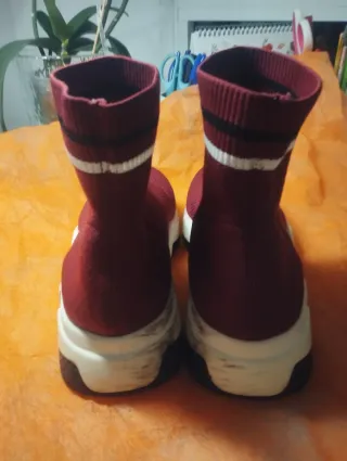 Botines granate tejido