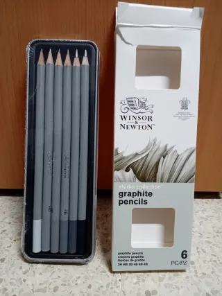 6 lapices grafito winsor & newton
